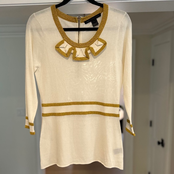 Marc Jacobs Cream and Gold Top with Exposed Zipper - Size L - Picture 1 of 12